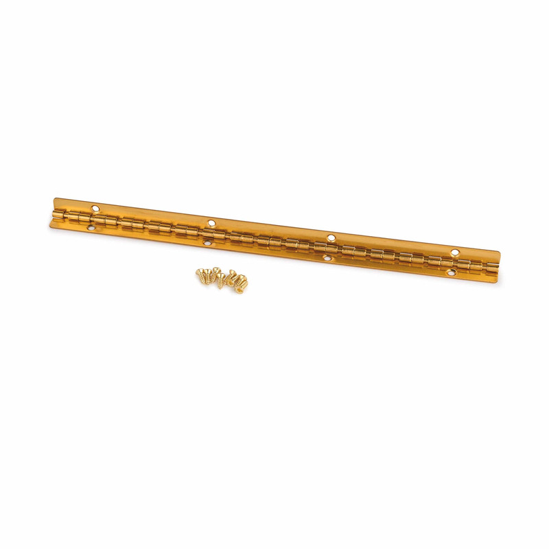 Small Piano Stop Hinge - Brass Plated - Size:9 mm x 200 mm